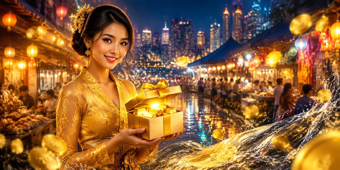 Suasana pasar malam Indonesia dengan aktivitas hiburan dan taruhan