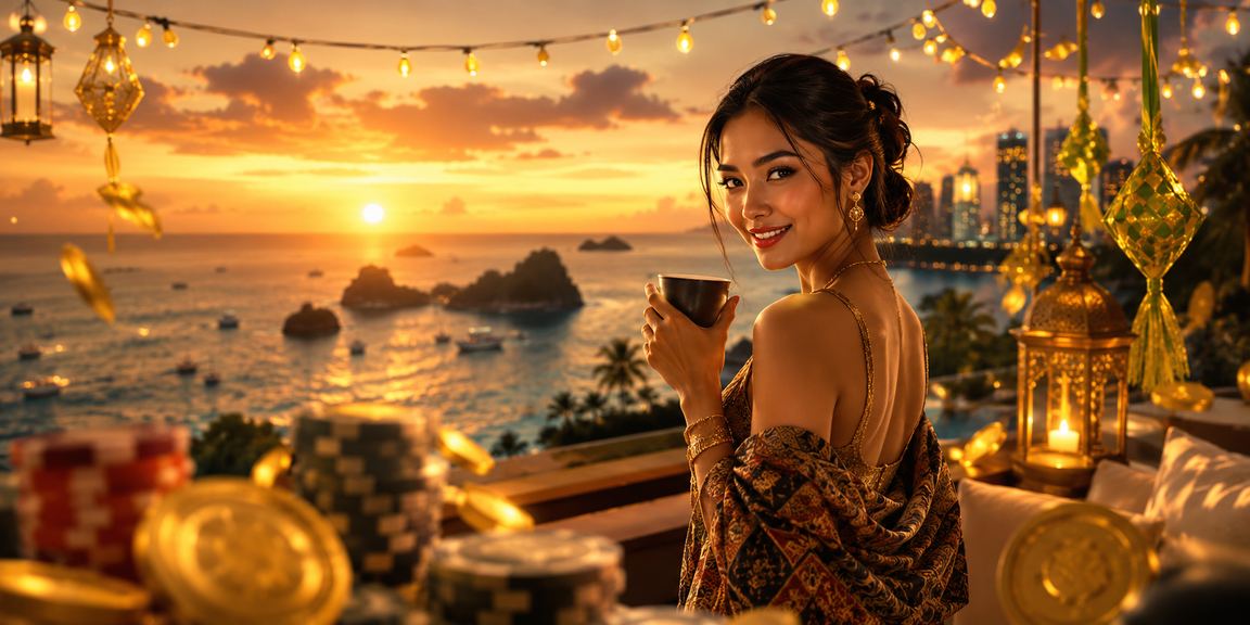 Tampilan bonus VIP dan keuntungan eksklusif di layar laptop kafe Vietnam